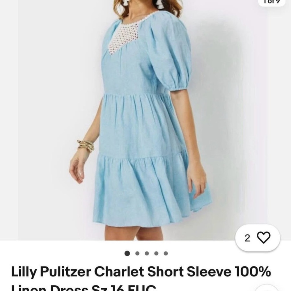 Lilly Pulitzer Light Blue Linen Dress size 16